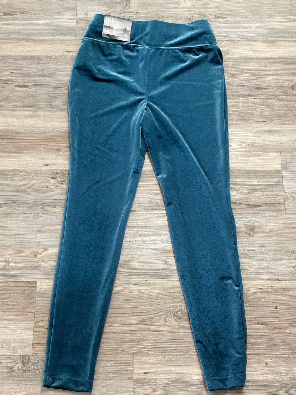 INC International Concepts Women's Teal Velvet Skinny Leg Jeans